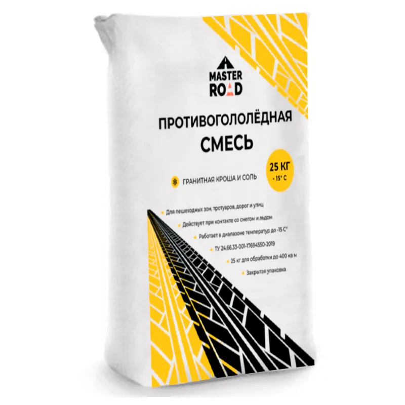 Противогололедная смесь (гранитная крошка+соль) 25кг